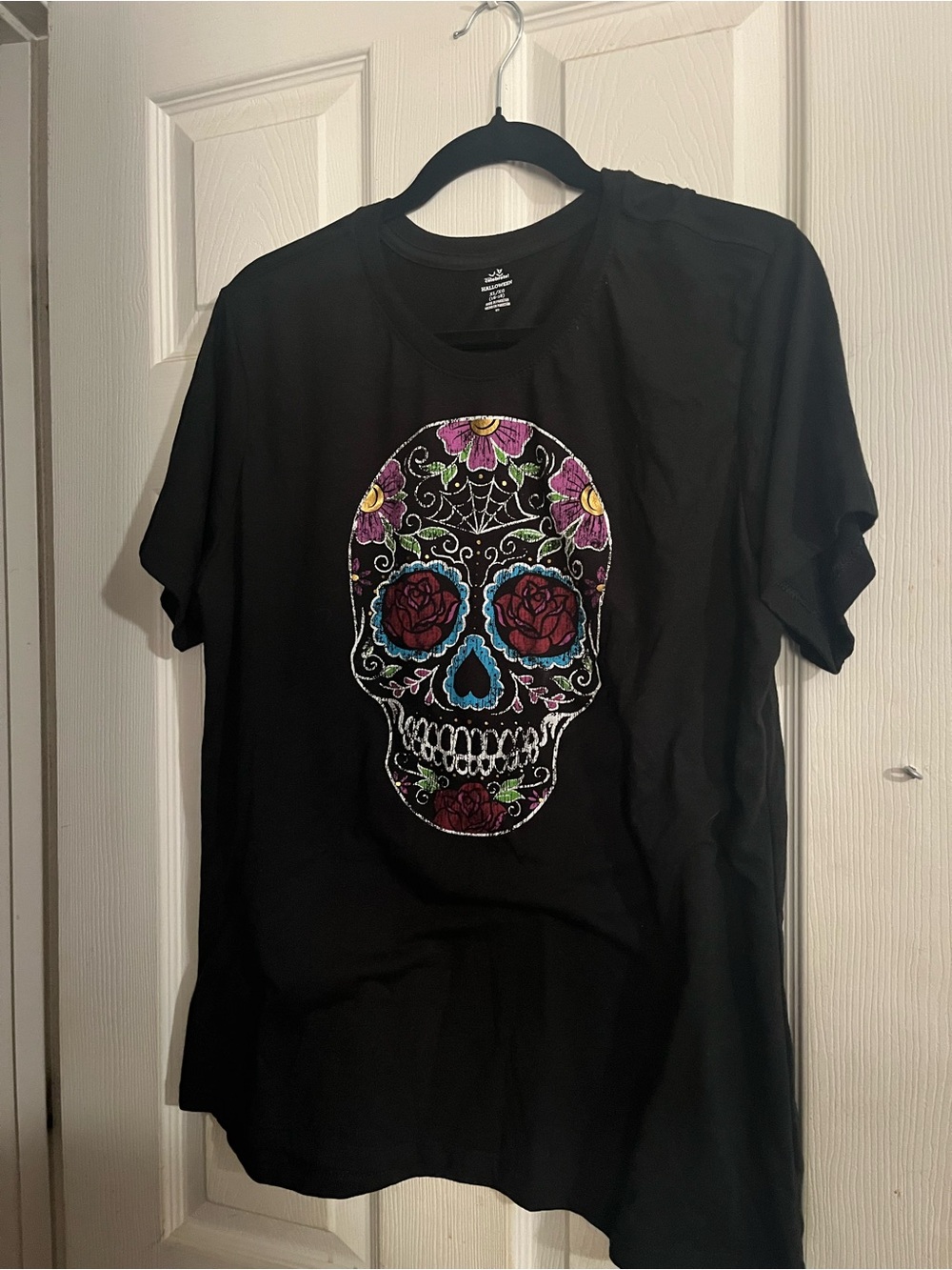 Black Sugar Skull Short Sleeve Tee - Women